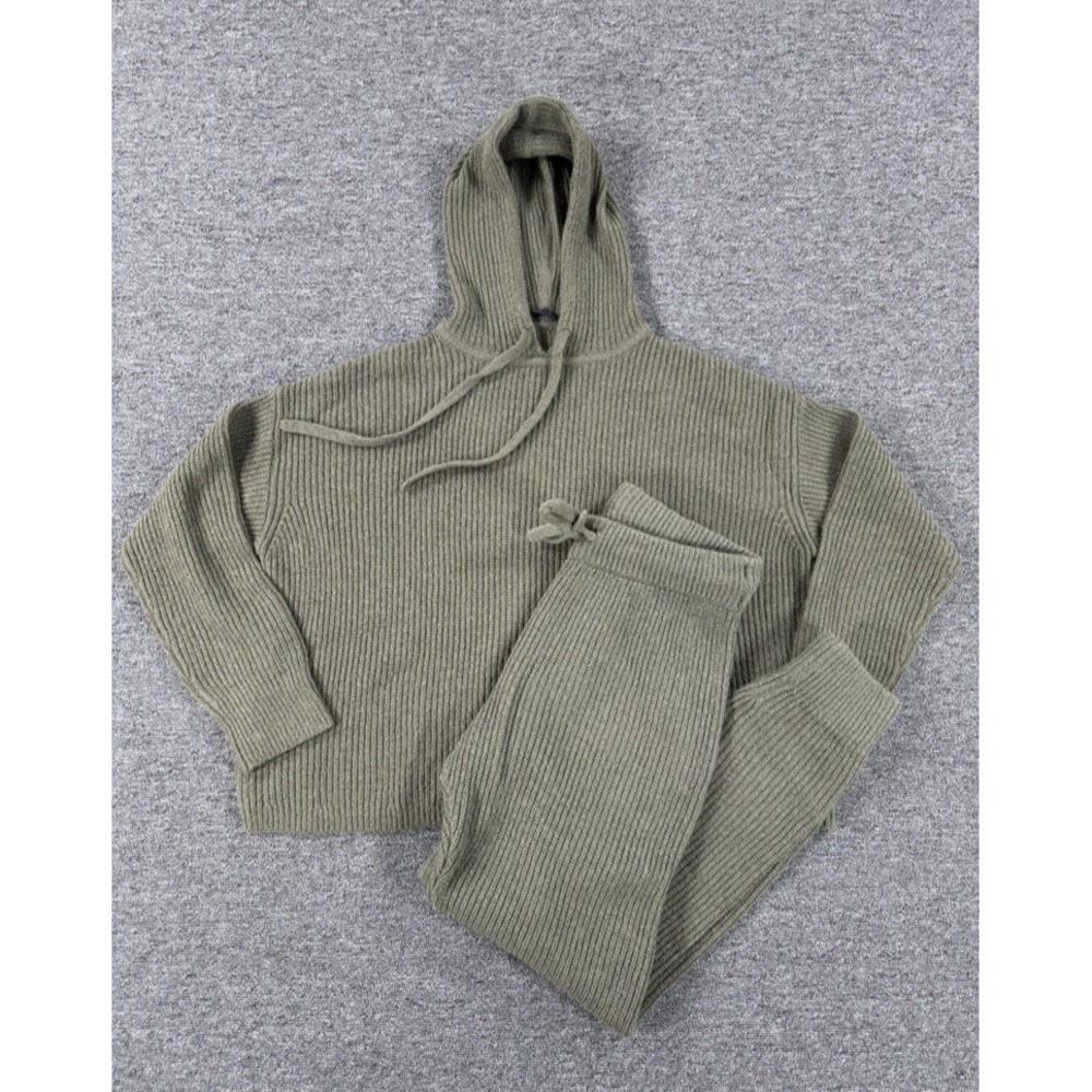 Jenni Kayne Womens Set Small Knit Sweatshirt Hoodie Pants Wool Baby Alpaca
